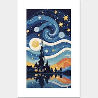Ethereal Mosaic Nocturne: Van Gogh's Starry Night Posters and Art